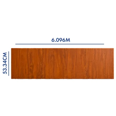 PANEL PARA PORTÓN COLOR ROBLE 6.096 M LARGO X 53.34 CM ANCHO