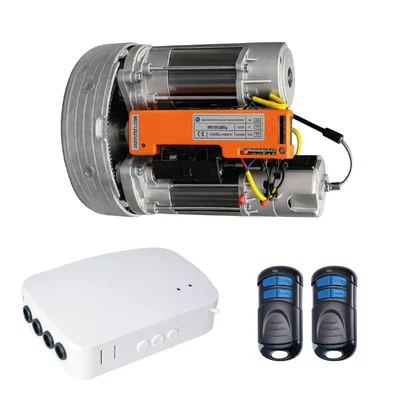 PAQ. MOTOR DE CORTINA POWER  ROLLOVER C/CENTRAL Y 2 CONTROLE