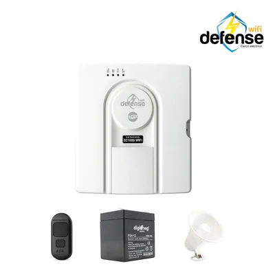 PAQ. CERCO ELECTRICO DEFENSE CON WIFI 18000 V 5000 METROS + SIRENA 20 W + BATERIA 12 V