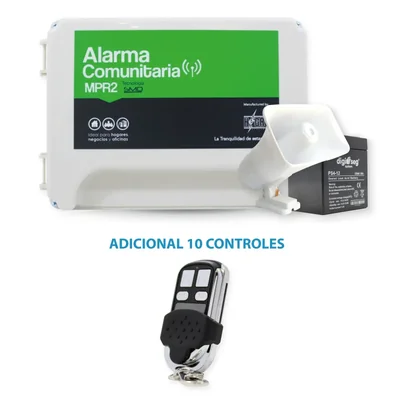 PROMO 1 ALARMA COMUNITARIA MPR2 +10 CONTROLES 4 CANALES