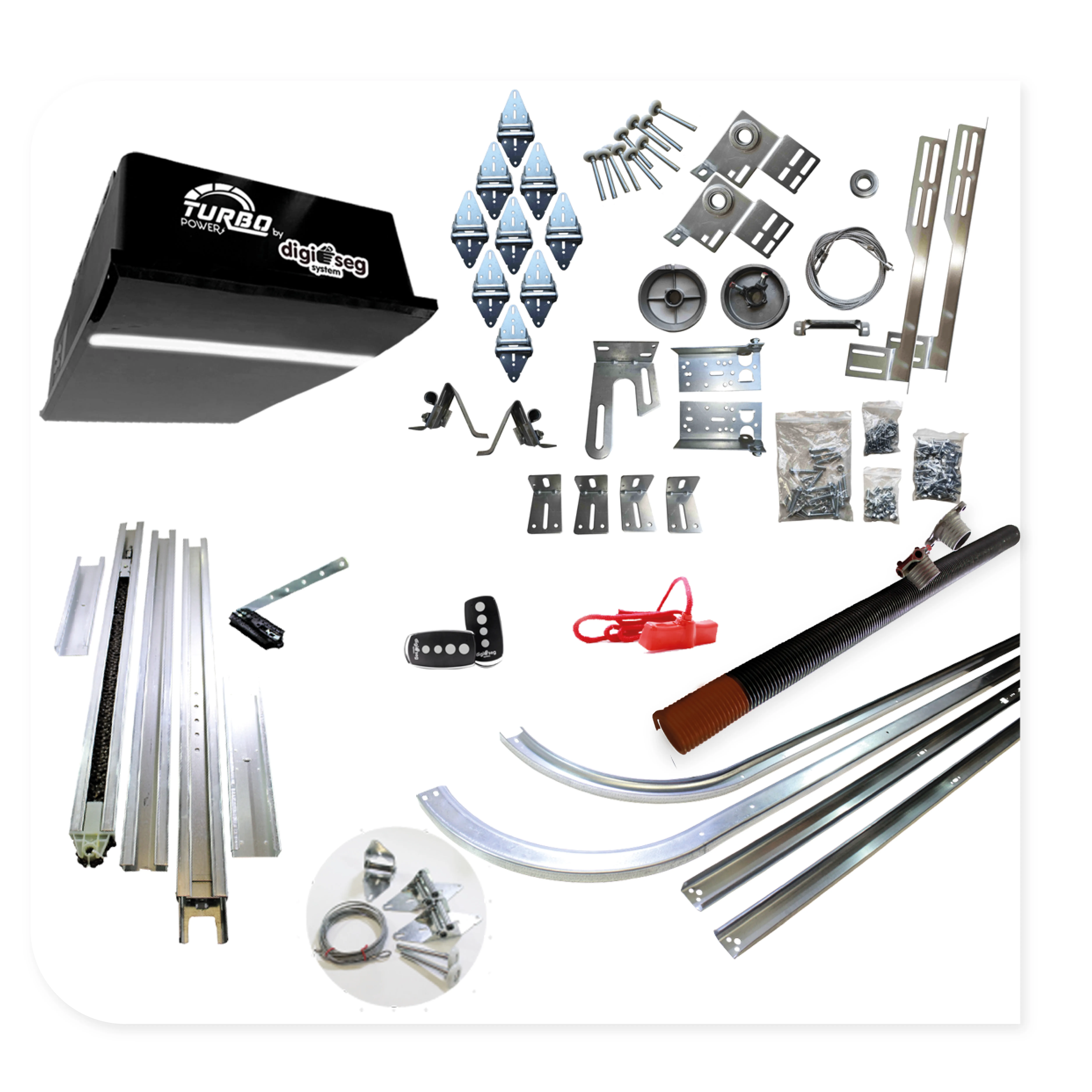 PAQ 1000N TURBO POWER C/ RIEL C + KIT DE HERRAJES 7X8 NARANJA