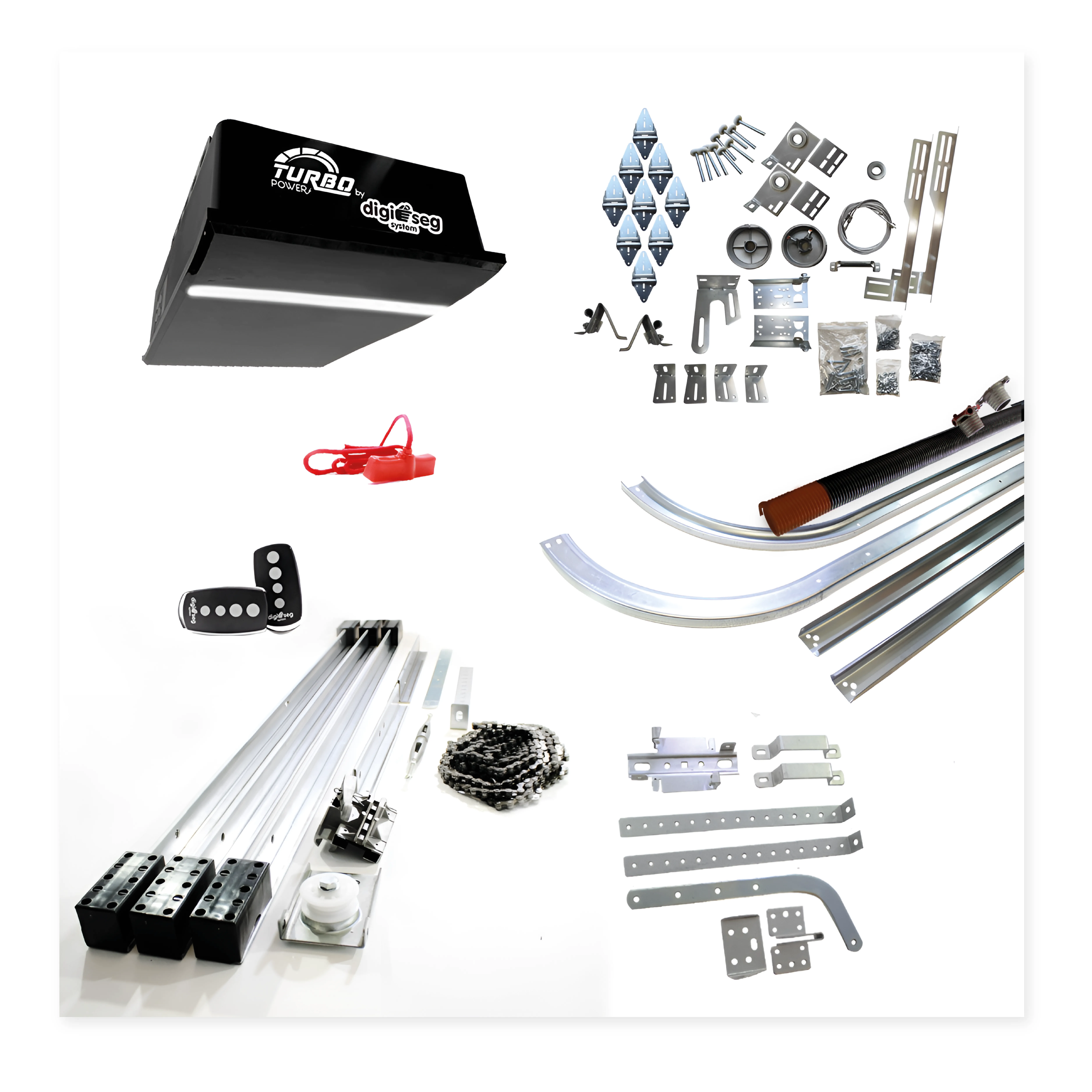 PAQ 1000N TURBO POWER C/ RIEL T + KIT DE HERRAJES 7X8 NARANJA