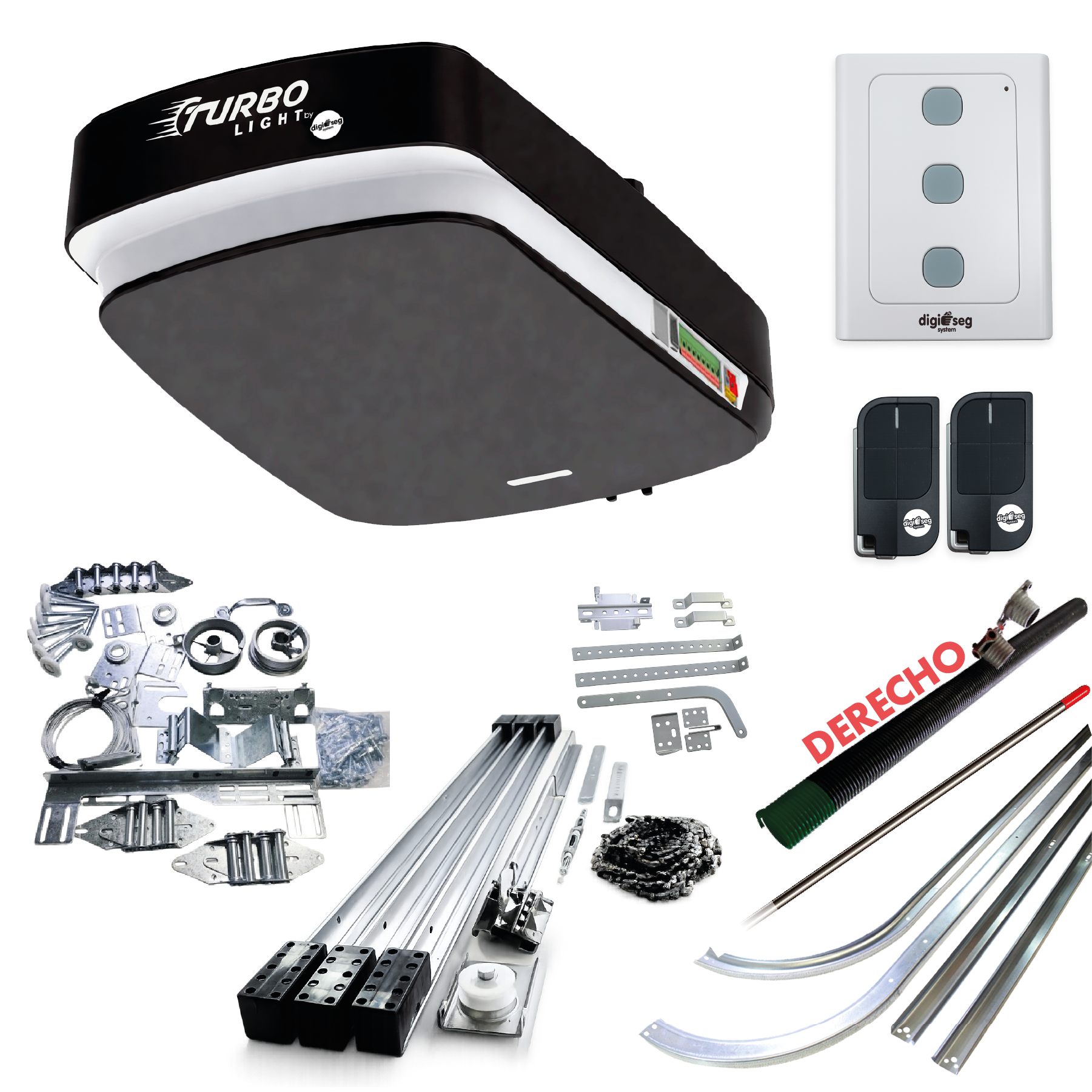 PAQUETE KIT ASCENDENTE TURBO LIGHT RIEL T + KIT DE HERRAJE S