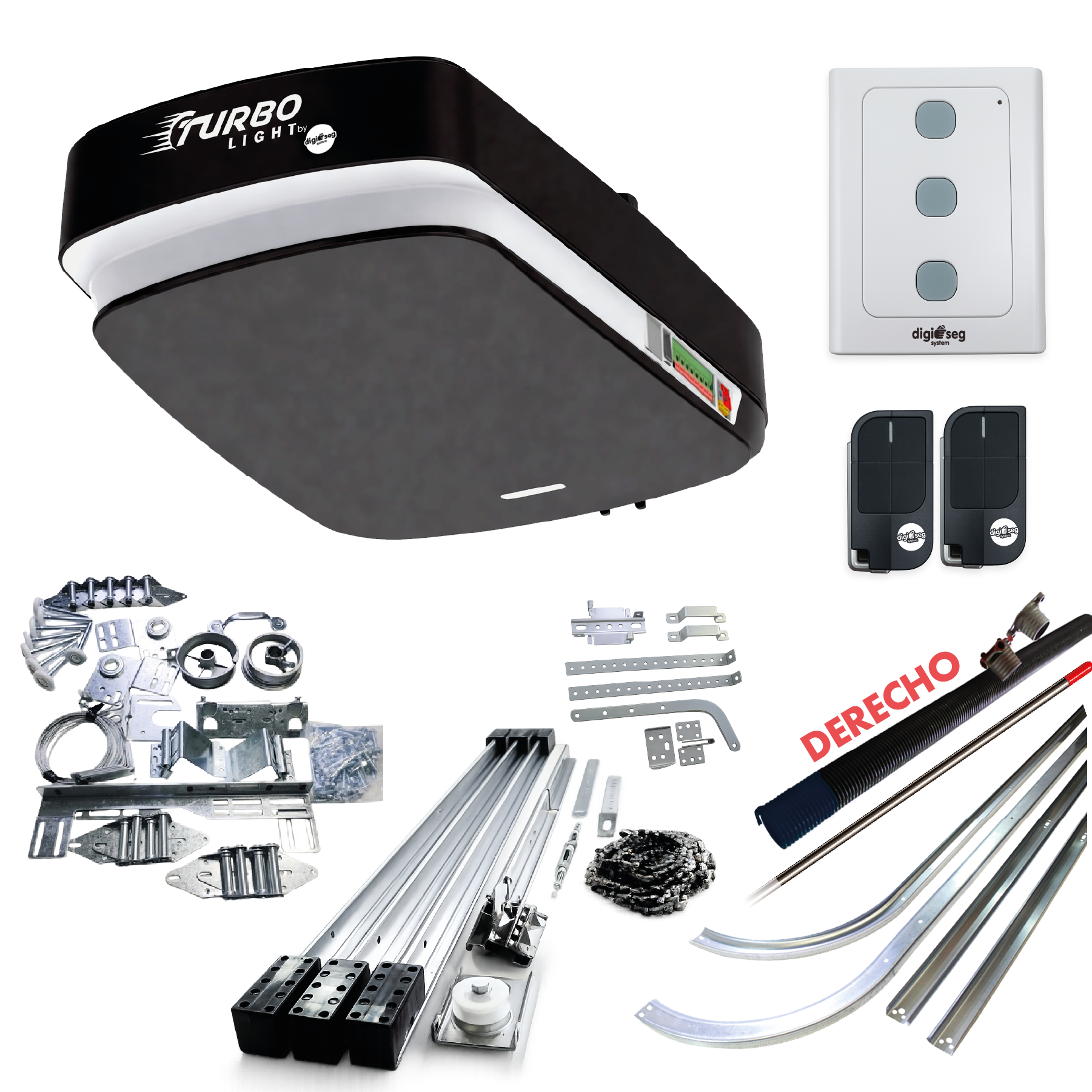 PAQUETE KIT ASCENDENTE TURBO LIGHT RIEL T + KIT DE HERRAJE S