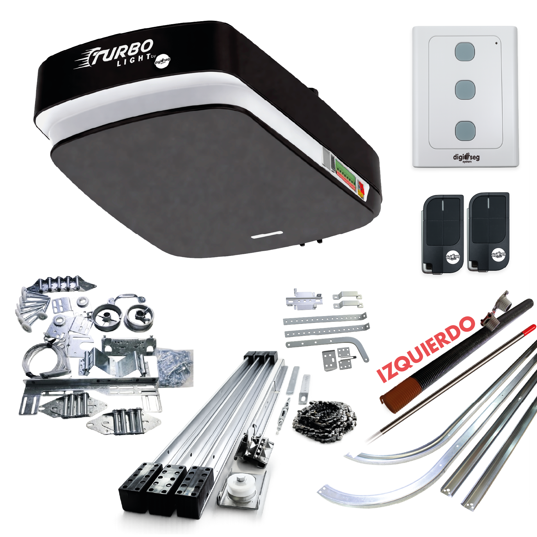 PAQUETE KIT ASCENDENTE TURBO LIGHT RIEL T + KIT DE HERRAJE S