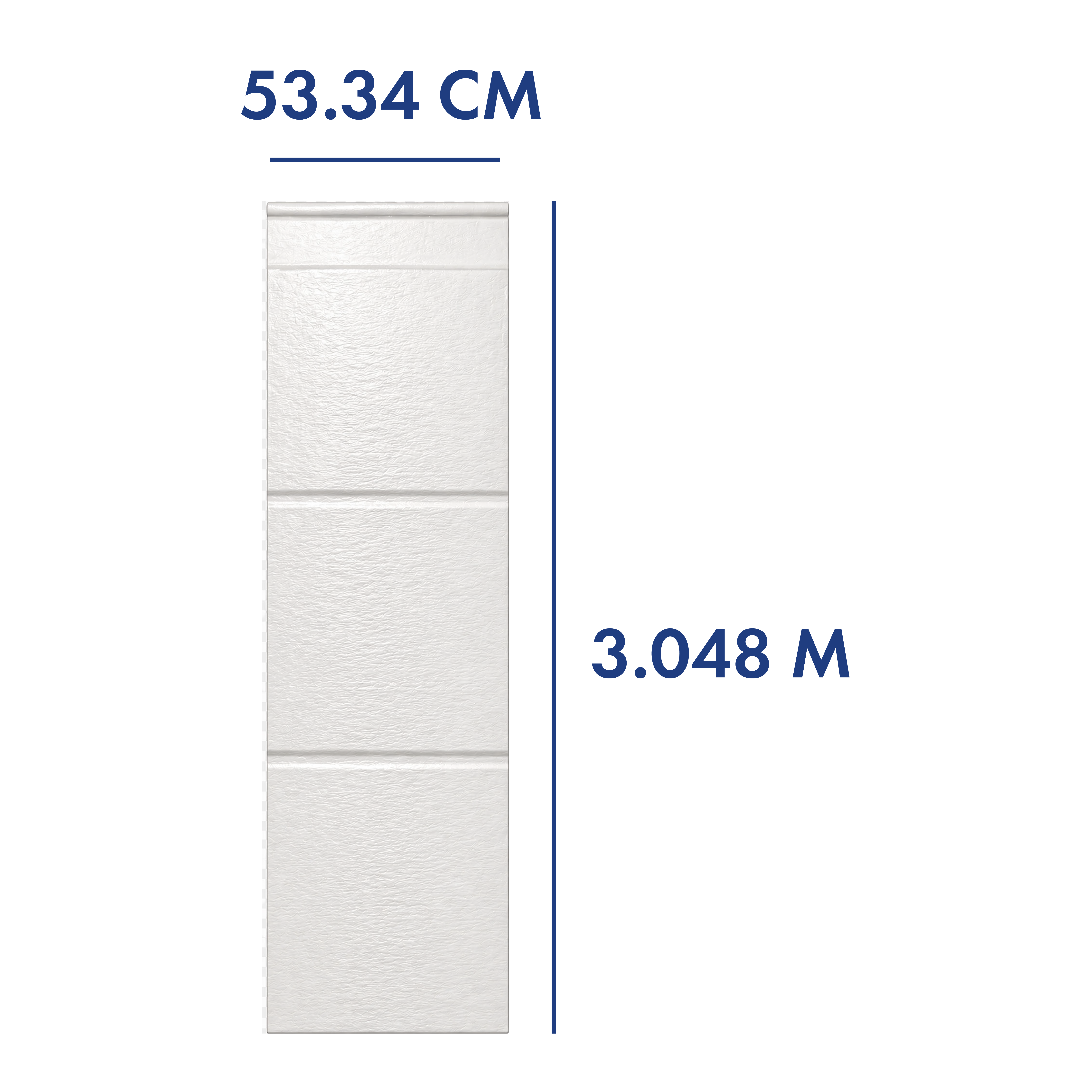 PANEL PARA PORTÓN BLANCO 3.048 M LARGO x 53.34 CM ANCHO