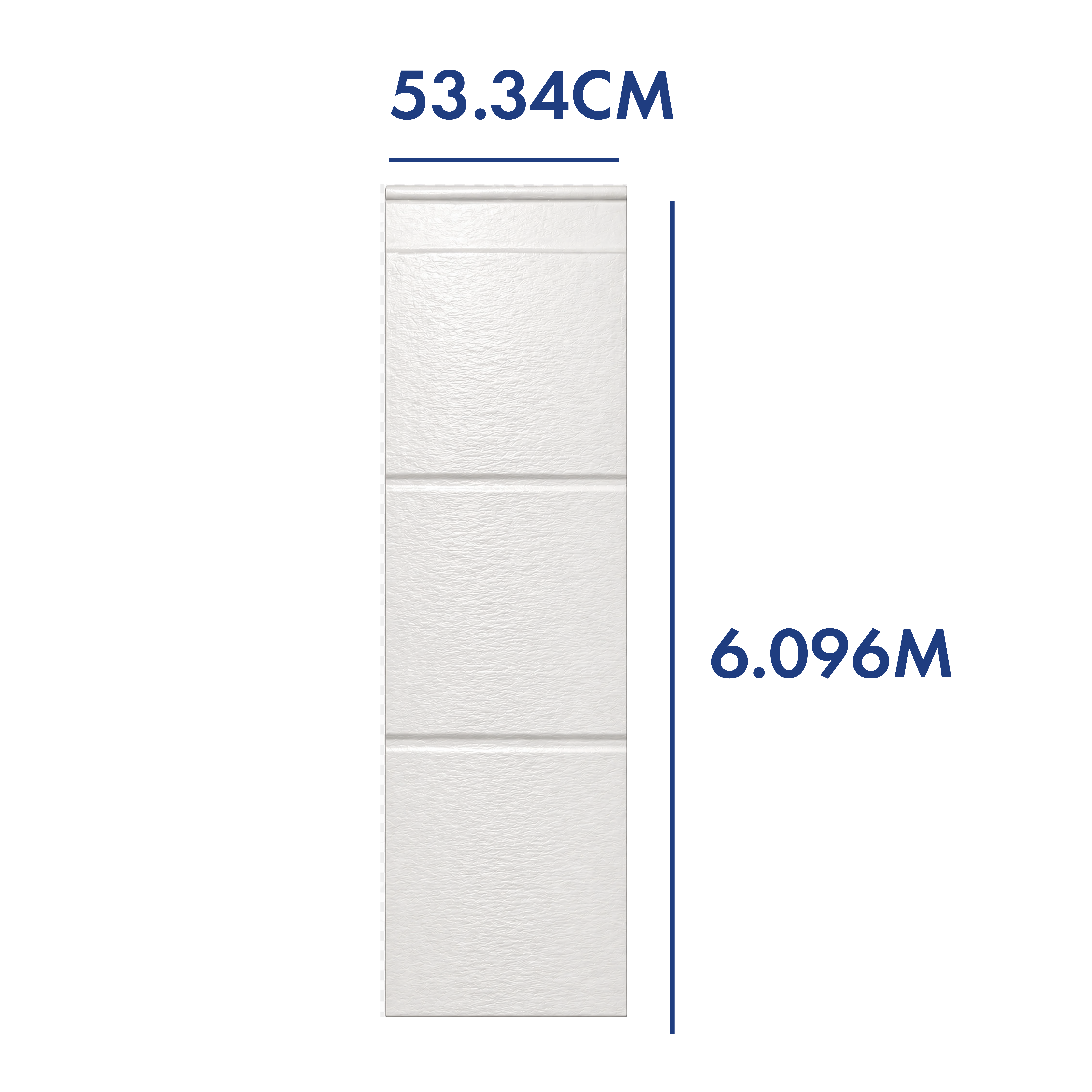 PANEL PARA PORTÓN BLANCO 6.096 M LARGO  x 53.34 CM ANCHO