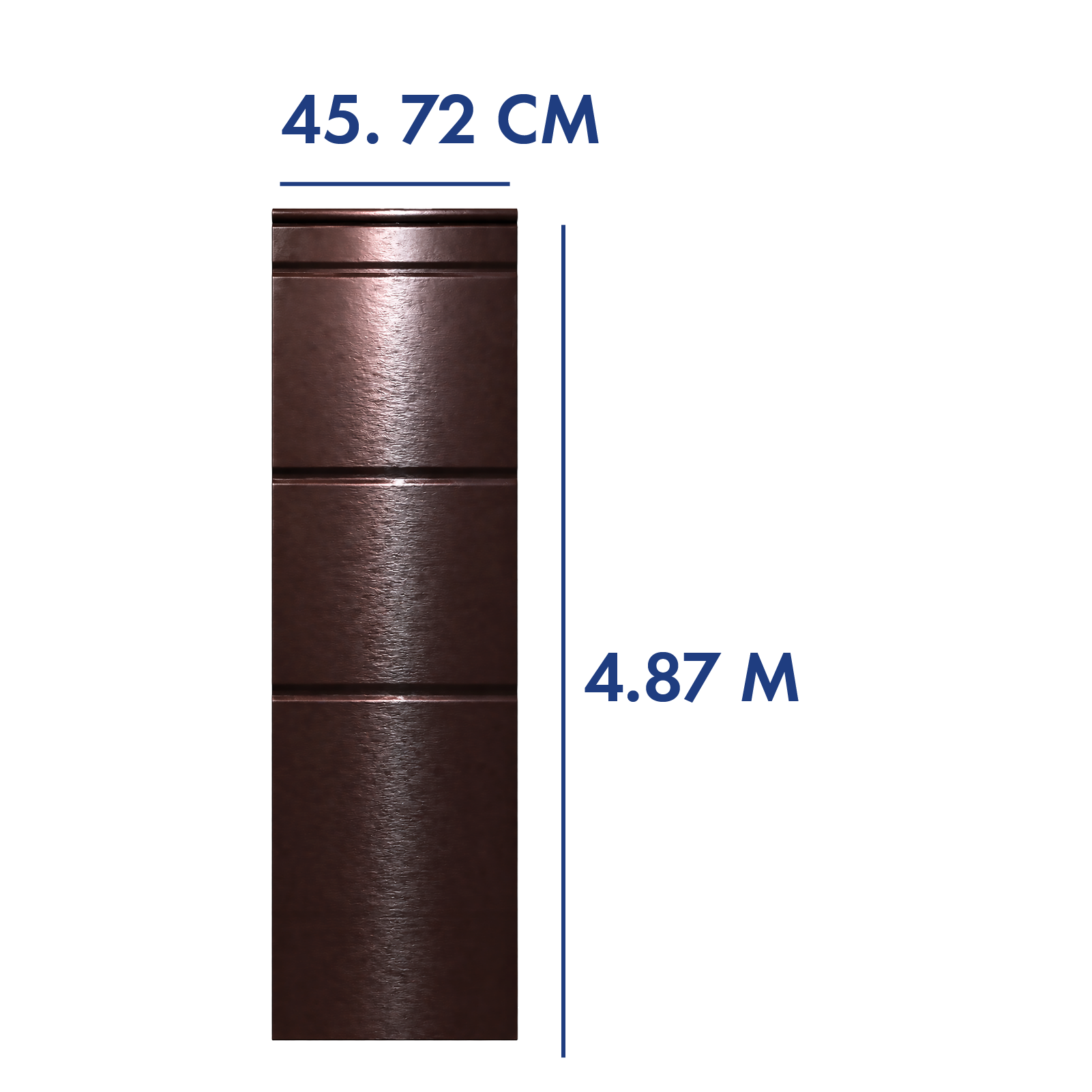 PANEL PARA PORTÓN COLOR CHOCOLATE 4.87 M LARGO X 45.72 CM AN