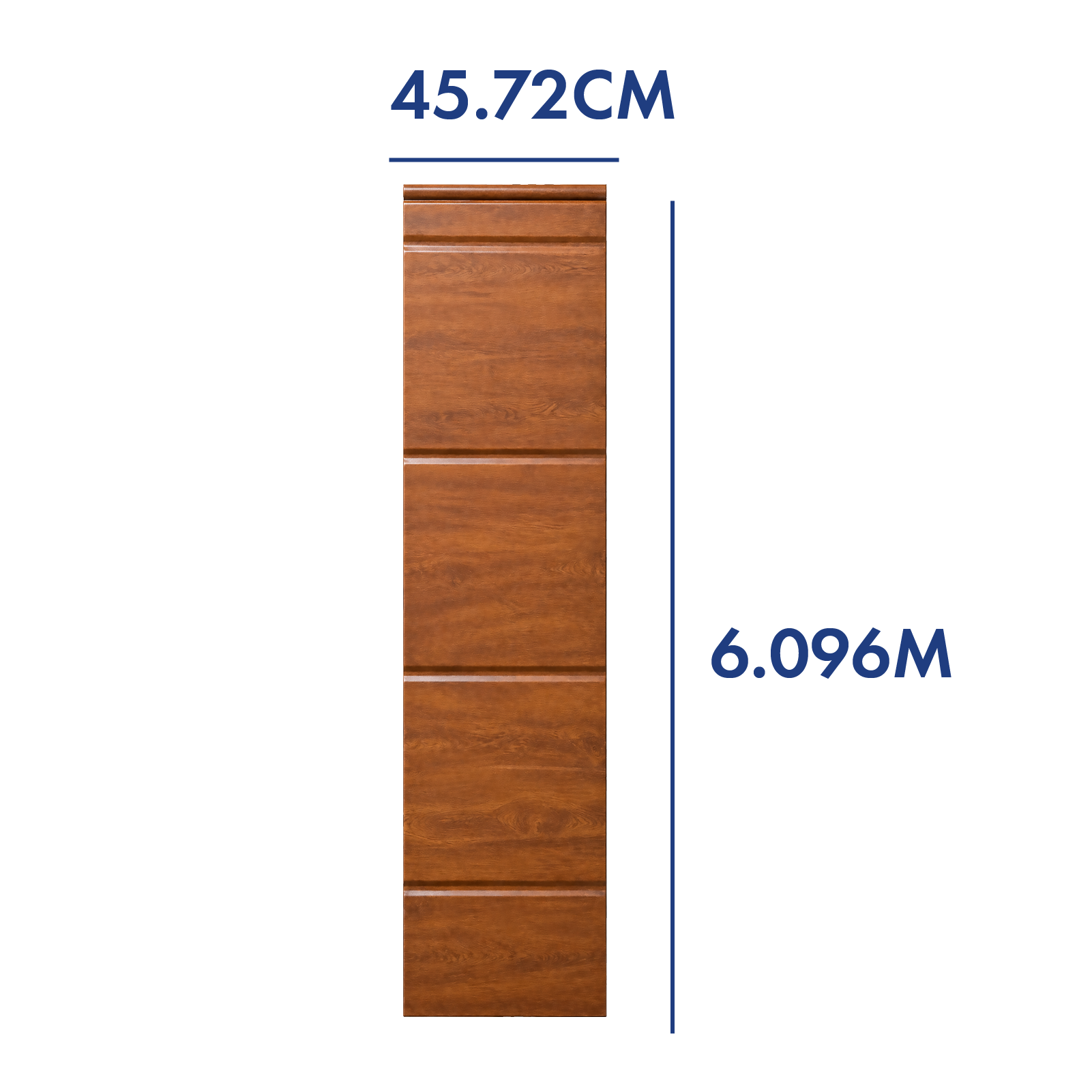 PANEL PARA PORTÓN COLOR ROBLE 6.096 M LARGO X 45.72 CM ANCHO