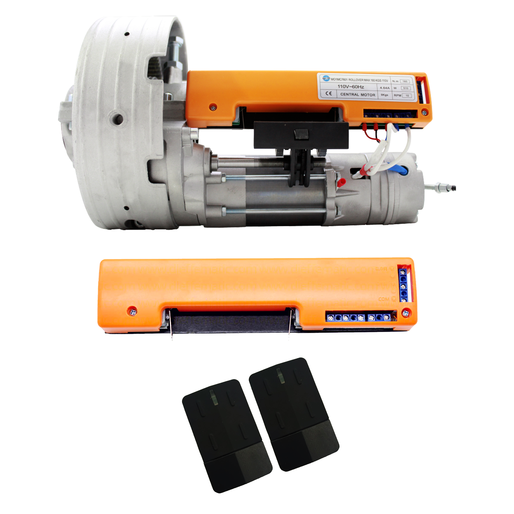 PAQ. MOTOR DE CORTINA ROLLOVER C/CENTRAL Y CON 2 CONTROLES