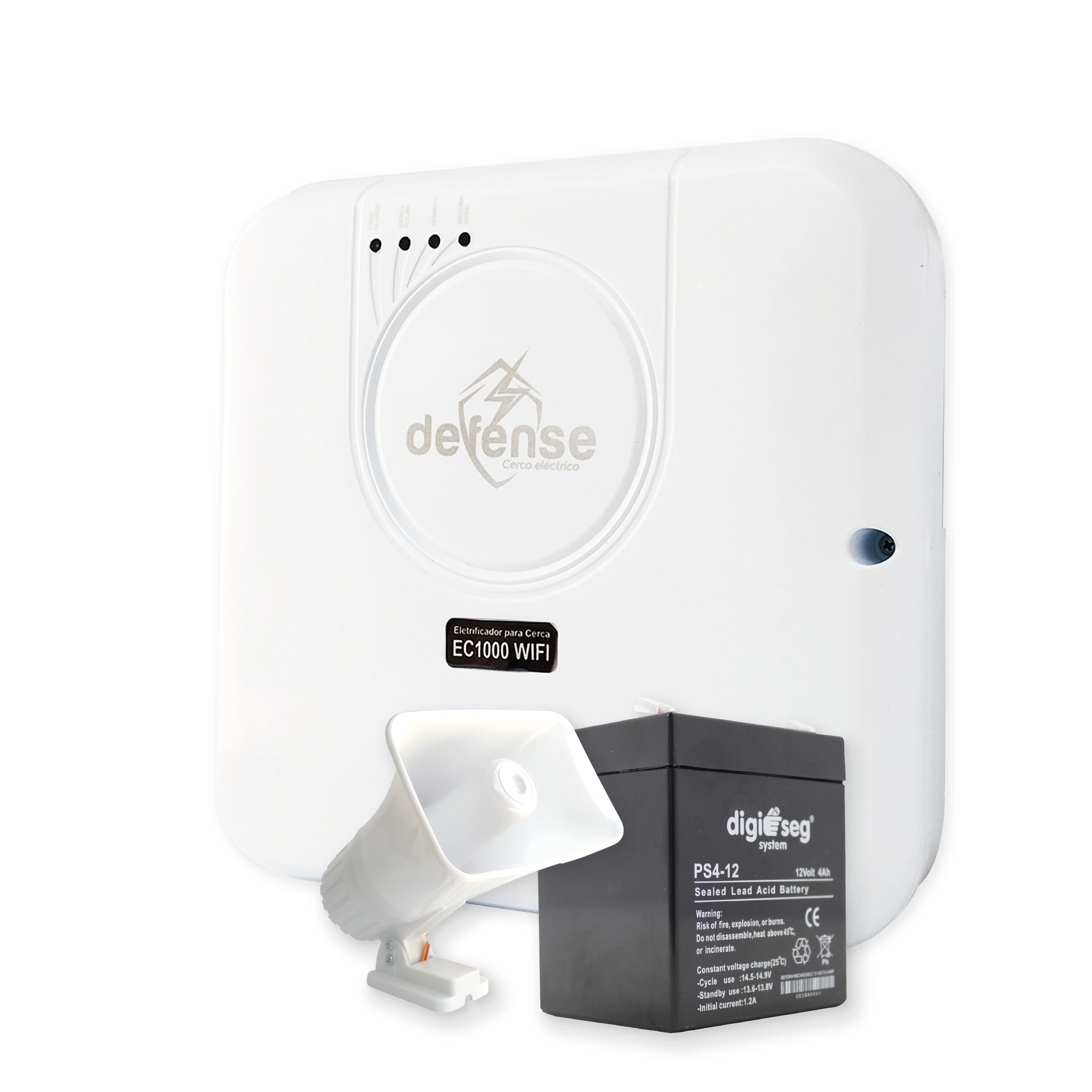 PAQ. CERCO ELECTRICO DEFENSE CON WIFI 18000 V 5000 METROS + SIRENA 30 W + BATERIA 12 V