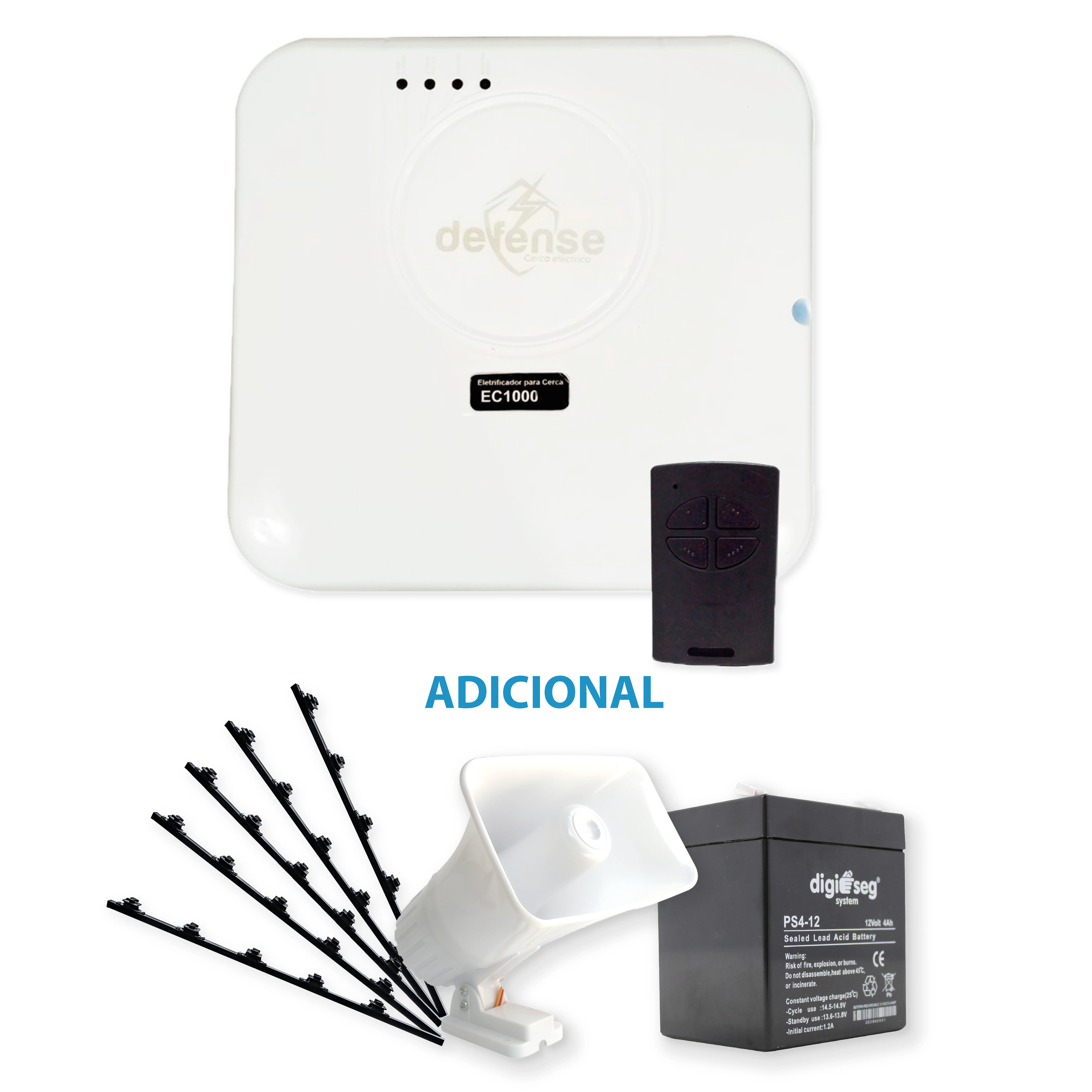 PROM. CERCO ELECTRICO DEFENSE  18000 V 5000 METROS + SIRENA 30 W + BATERIA 12 V + POSTES AISLADORES