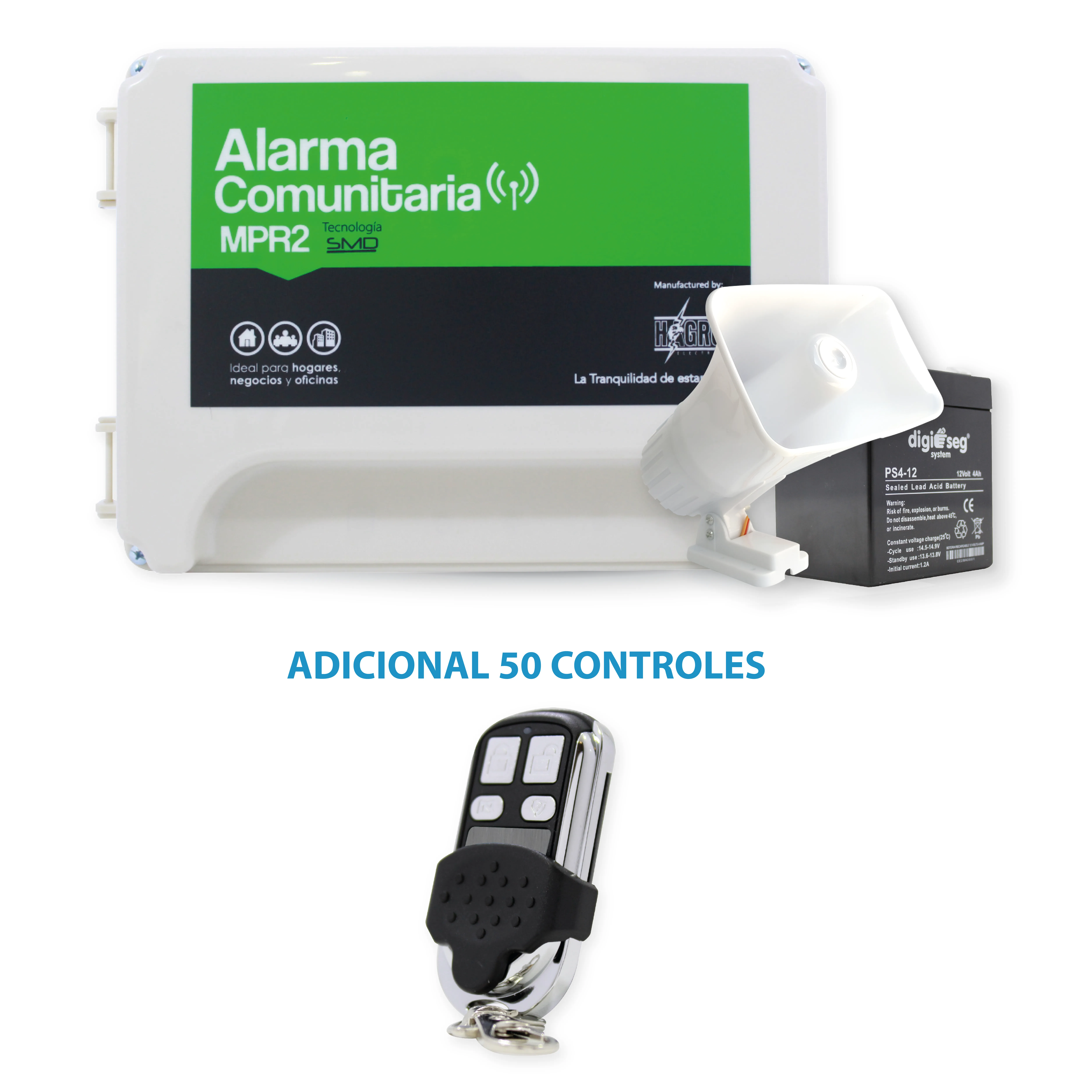 PROMO 3 ALARMA COMUNITARIA MPR2 +50 CONTROLES 4 CANALES