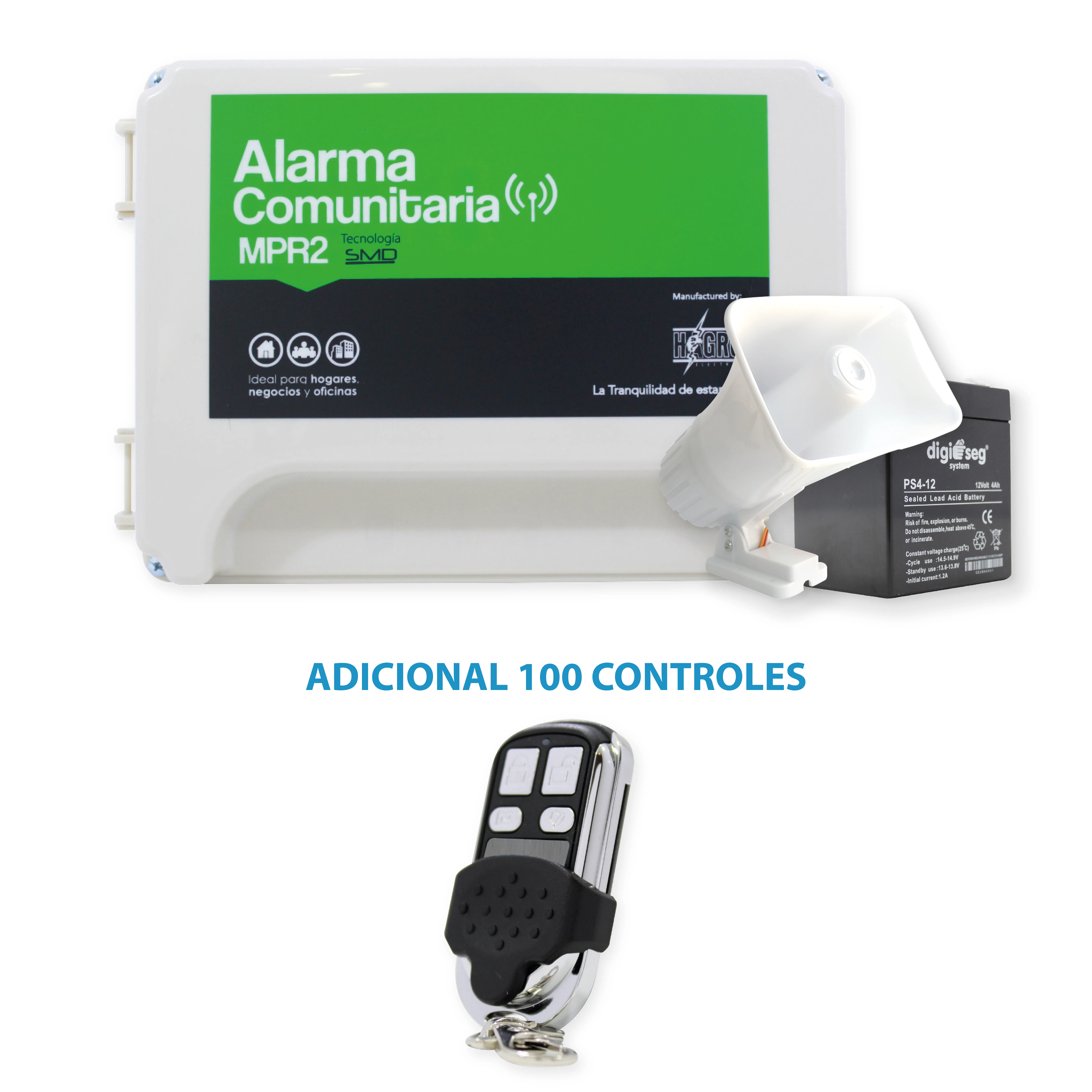 PROMO 3 ALARMA COMUNITARIA MPR2 +100 CONTROLES 4 CANALES
